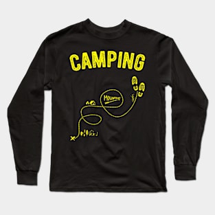 Camping Hiking Plan Map Awesome Hiker Camping Long Sleeve T-Shirt